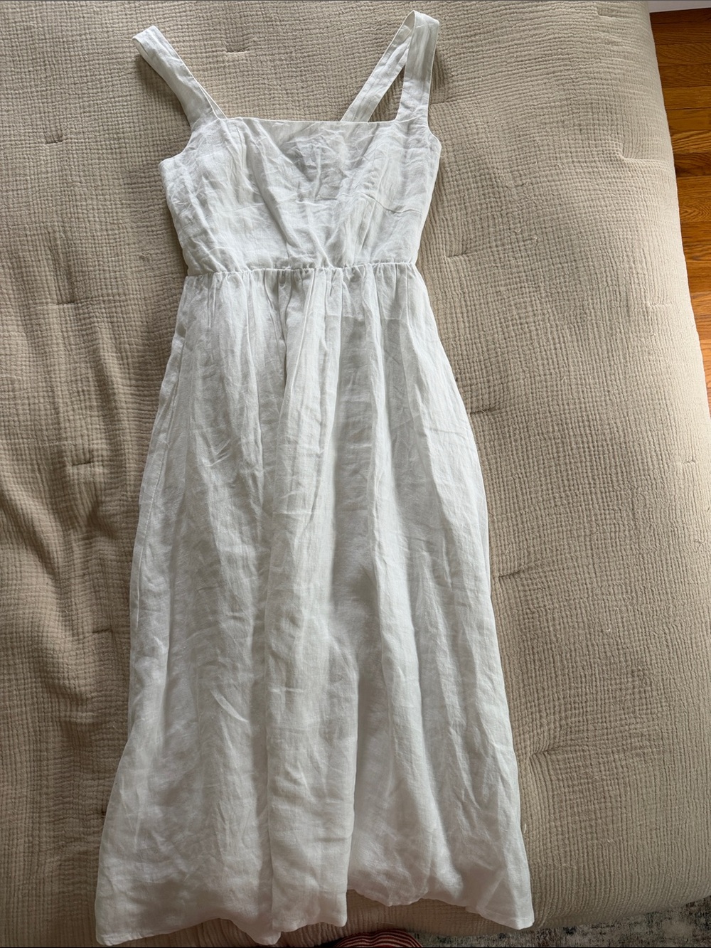 Quince A line Linen Sundress with Square Neck